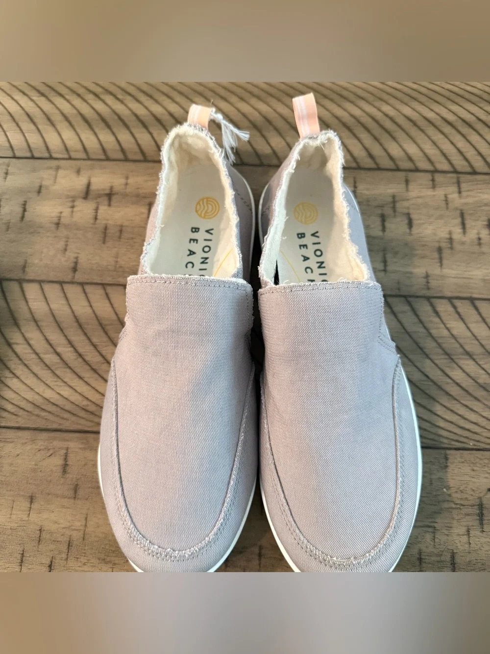 New Vionic Malibu Grey Canvas Slip-On Comfort Sneakers